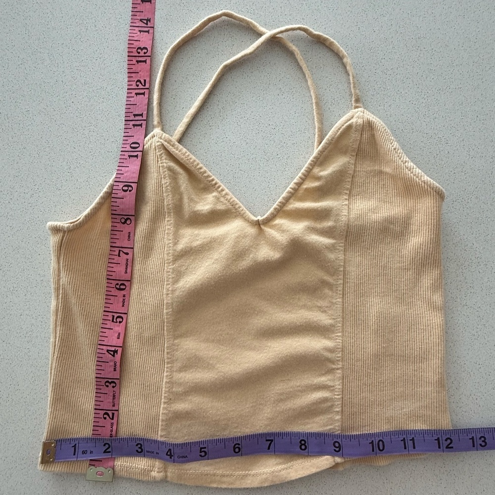 Yellow Racerback/Crossback Spaghetti Strap Tank Top - Picture 6 of 7
